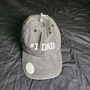 Tommy Bahama Men's Dark Gray Embroidered  #1 DAD Adjustable Baseball Hat New!
